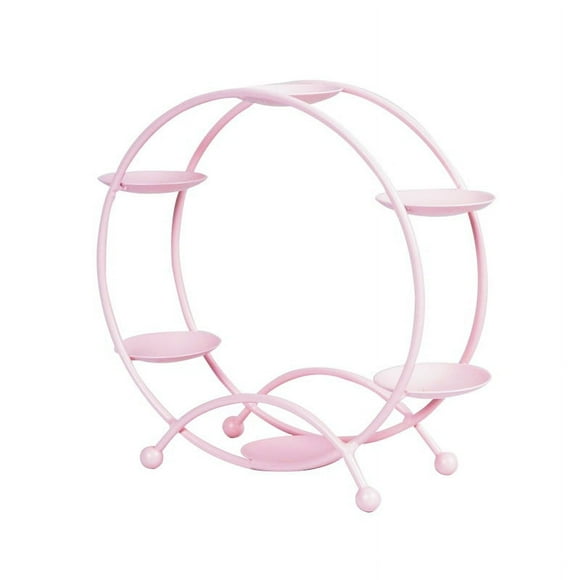 Soporte de estante de exhibición de almacenamiento de juguetes de noria rosa para decoración del hogar