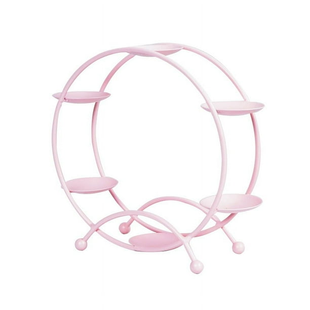 Soporte de estante de exhibición de almacenamiento de juguetes de noria rosa para decoración del hogar