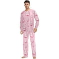 thumbnail image 5 of Matching Pajamas for Couples Pink Christmas Trees His and Hers Pajamas Sets Soft Long Sleeve Sleepwea, 5 of 8