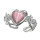 thumbnail image 1 of Anillo de corazón con espinas, ópalo rosa y corazón de melocotón, joya con diseño abierto para mujer, regalo de alta gama, anillo ajustable con corazón de melocotón abierto, tendencia, 1 of 8