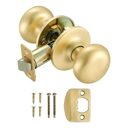 Design House Cambridge Passage Brass Door Knob in Satin Gold