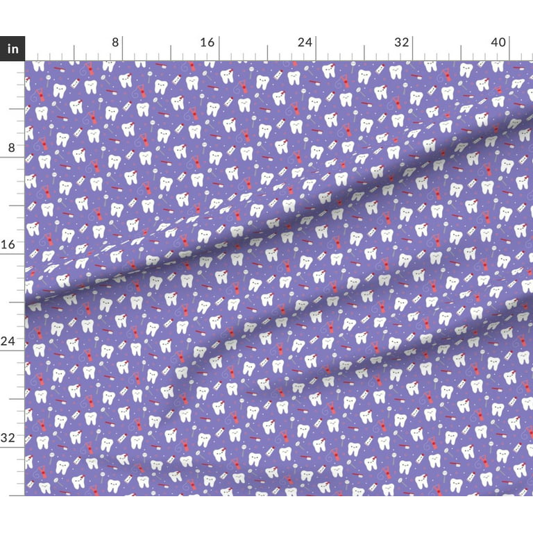 Kridt sukker Meget rart godt Spoonflower Fabric - Happy Teeth Purple Tooth Dental Dentist Dentistry  Toothpaste Floss Printed on Minky Fabric Fat Quarter - Sewing Quilt Backing  Plush Toys - Walmart.com