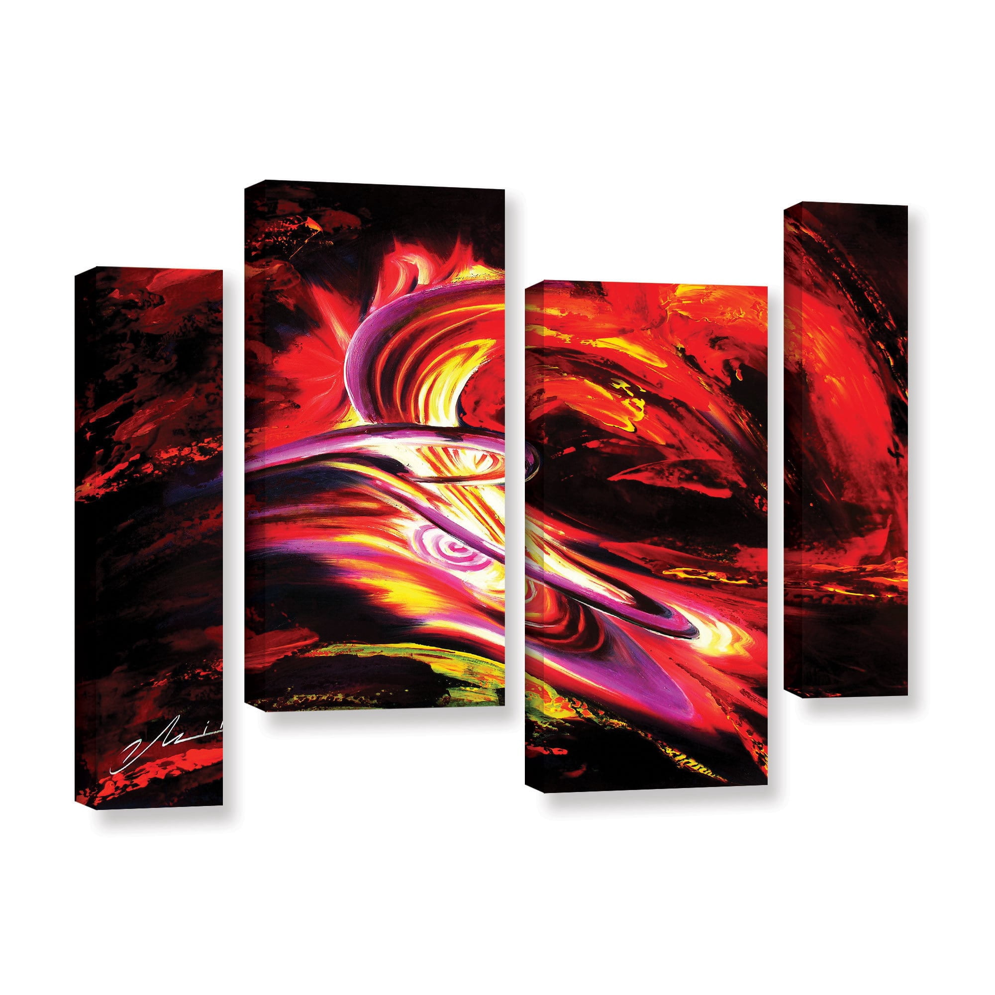 ArtWall Milen Tod "Flair" 4-Piece Gallery-wrapped Canvas Staggered Set