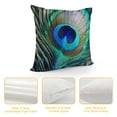 thumbnail image 4 of Nawypu  Colorful Peacock Feather Decorative Throw Pillow Cases Standard  Cushion Cover Natural Style for Home Sofa Couch Decor Pillowcase Green Blue, 4 of 5