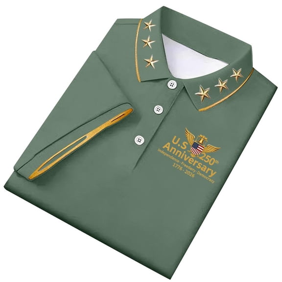 Dwelliawo We the People Shirt for Men We the People Freedom Polo Short Sleeve Shirt 250 Anniversary Usa Patriotic Shirts Patriotic Tee Green 3XL