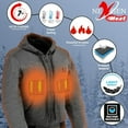 thumbnail image 2 of Nexgen Heat MPL2713SET Women Grey 'Heated' Front Zipper Fiery Hoodie Jacket for Outdoor Activities 5X-Large, 2 of 9