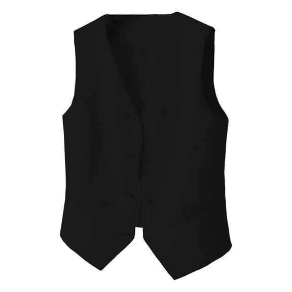 Women Vest Single-breasted Solid Color Sleeveless V Neck Slim Fit Formal Business Style Cardigan Retro Office Wedding Banquet Waistcoat