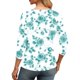 thumbnail image 4 of Mujeres 3/4 Manga Tops Cuello en V Raglan Suéter Casual Impreso Blusa, Poliéster Suave Mezcla de Spandex para el Trabajo Diario, 4 of 6