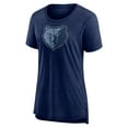 thumbnail image 2 of Women's Heather Navy Memphis Grizzlies Distressed Logo Tri-Blend T-Shirt, 2 of 3