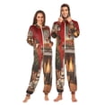 thumbnail image 3 of IAUYY Unisex Adult Onesie Pajamas Ultra-Soft Crystal-Soft Fabric, Halloween Adult Onesie Pajamas Adults,With a Zipper Plus Size Onesie Pajamas, A Christmas Scene, 3 of 7