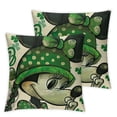 thumbnail image 2 of ARISTURING St. Patrick's Day Cartoon Mouse Decorative Throw Pillow Covers  Set of 2, Luck Shamrock Clover Love Hearts Cushion Case Decor, Pinch Me Charm Irish Holiday Home Decoration for Sofa Couch, 2 of 6