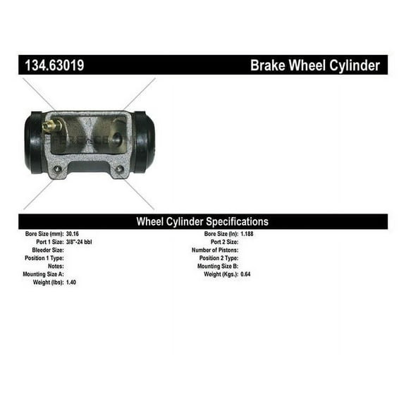 Centric Parts Drum Brake Wheel Cylinder P/N:134.63019