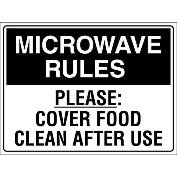 Microwave Rules Please Cover Food Clean After Use Vintage 8"x12" Metal Tin Sign - Wall Art for Home Farmhouse, Bar, Cafe, Yard (Indoor/Outdoor Gift)