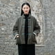 thumbnail image 2 of Chaqueta corta de algodón y lino con cuello alto y hebilla de color sólido retro para mujer, chaqueta de algodón cálida para mujer, 2 of 6