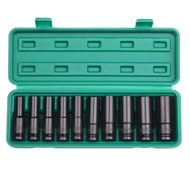 Juego de llaves de Vaso de impacto li wang 10 piezas 1/2 pulgada Negro