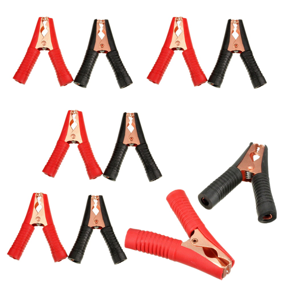10x Alligator Clip Terminal Test Electrical Battery Crocodile Clamp Red BlacNVV 
