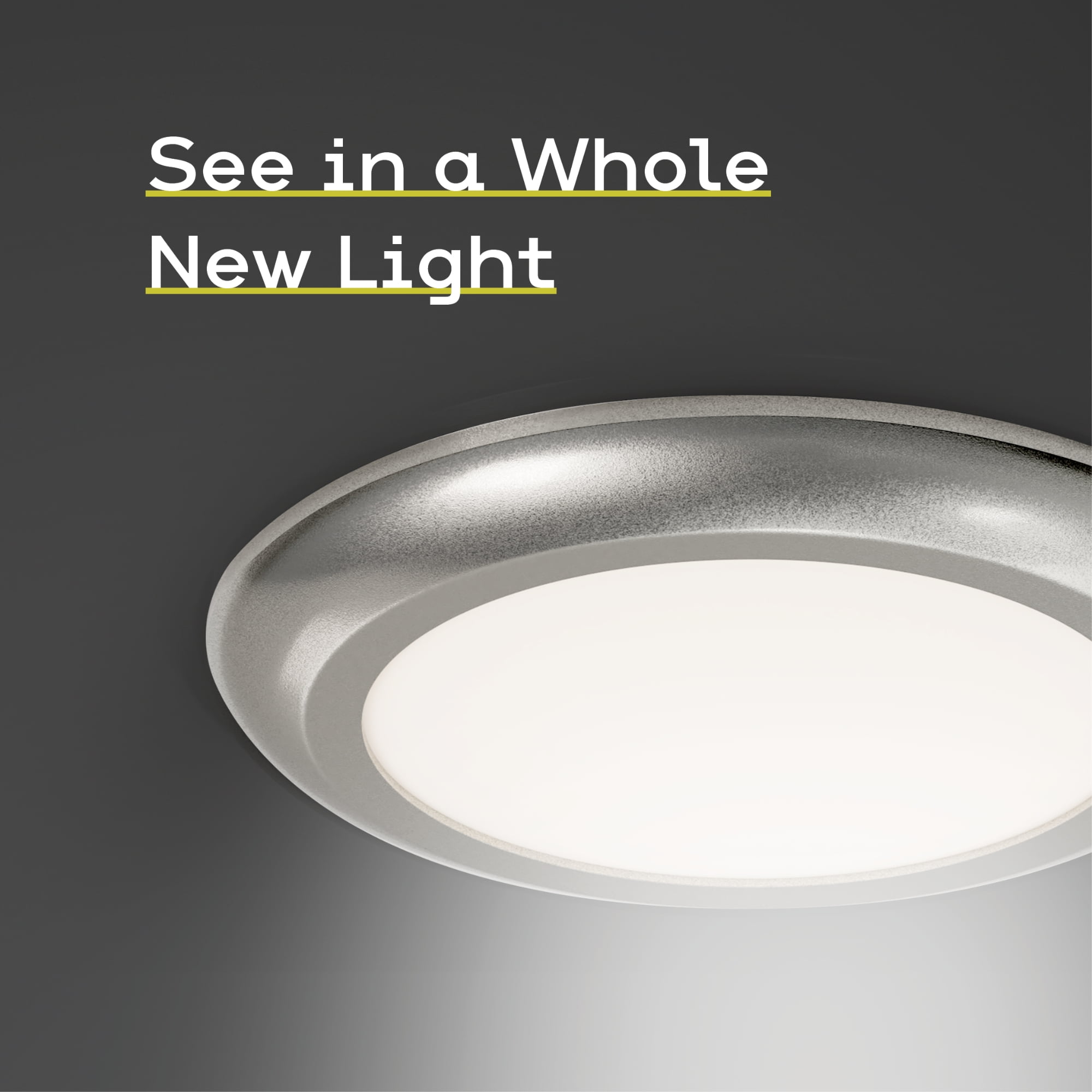 Next Glow Ultra Slim 6.5" LED Ceiling Light Fixture, 4000K Round, Dimmable Flush Mount Light, White
