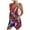 Red, variant on Womens Jumpsuits Ribbed Loose Overall Round Neck Fashion Printed Summer Sleeveless Casual Rompers Jumpers with Pockets