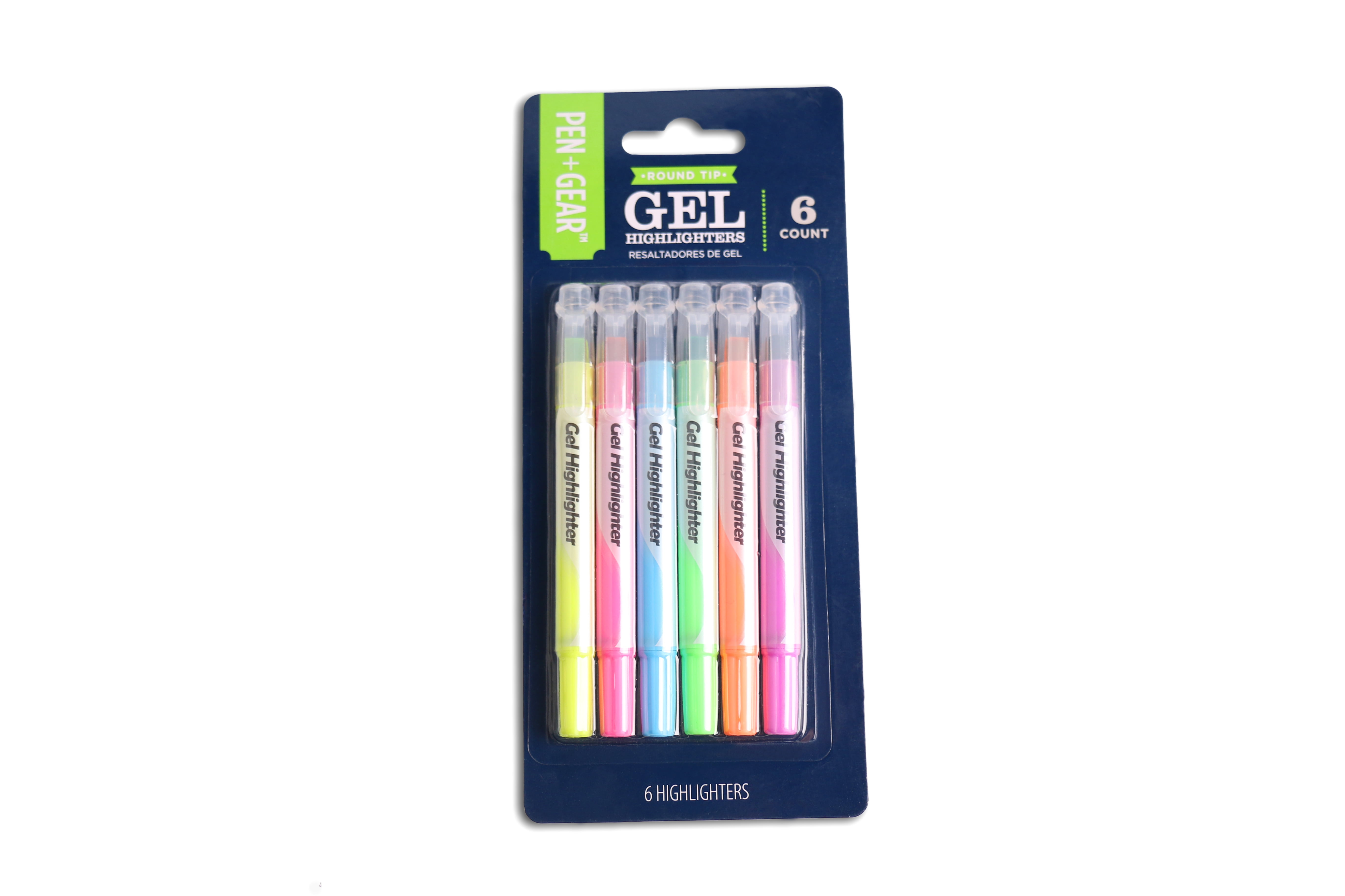6 Count Gel Highlighter, Assorted Colors,Bible Safe Highlighter