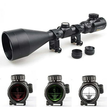 Tactical 3-9X56 Red and Green Mil-dot Illuminated Optics Hunting Air Rifle Scope with Free (Best Ar Scope For Deer Hunting)