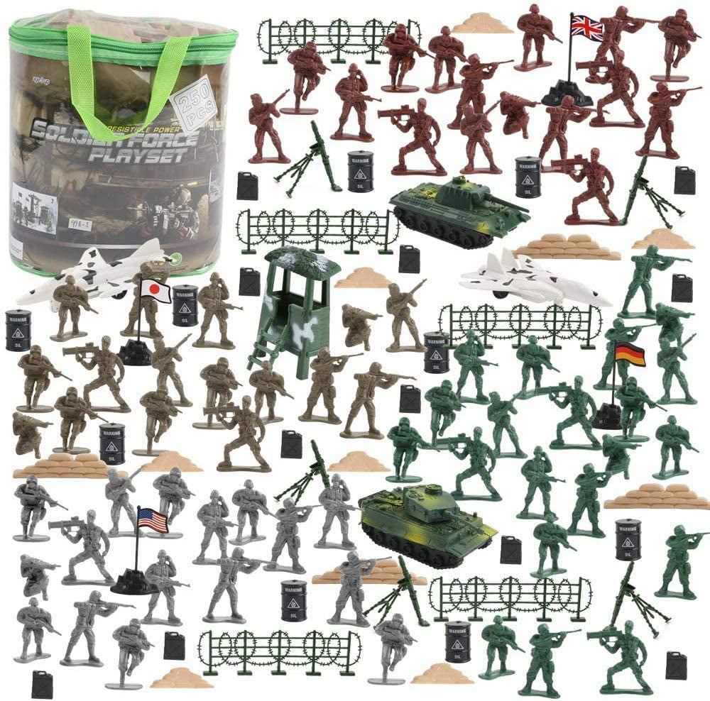 250 Piezas De Figuras De Acción Del Ejército Playset Army 