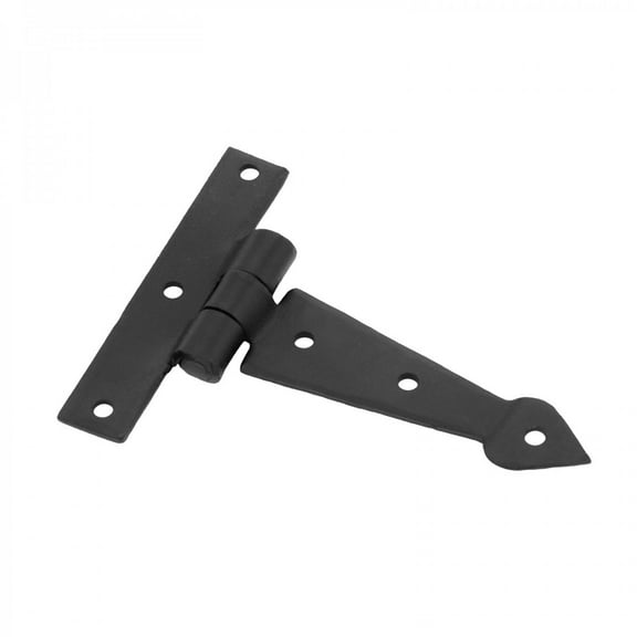 Renovators Supply Black Iron T Strap Hinge 4" L Modern Decorative Arrow Tee Hinge Rust Resistant Wooden Cabinet Door or Gate Hinges w/Screws