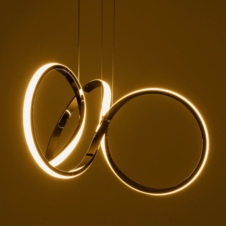 Circle Rings Hanging Lamp Modern LED Chandeliers Bedroom Bedside Pendant  Lights