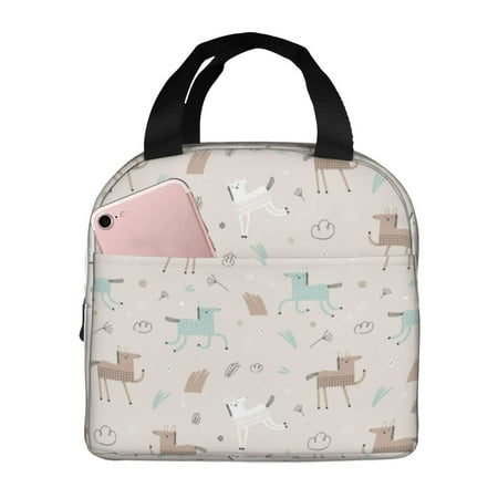 Insulated Lunch Bag for Women Men - Bohemian Cartoon Cute Horse Leakproof Cooler Lunch Box for Women Men  Lunch Tote Bags for Work School Picnic Travel