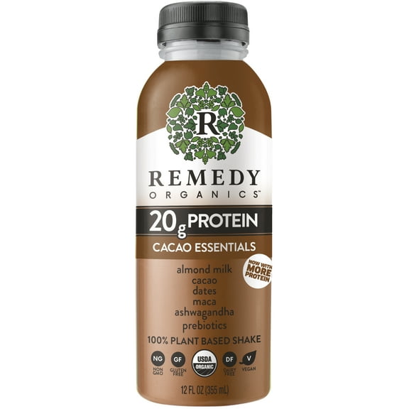 Remedy Organics Plant Based Cacao Essentials Nutritional Instant General Wellness Shake, 12 fl oz