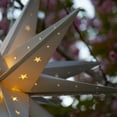 thumbnail image 5 of Aurora Superstar 30" Silver Hanging Moravian Star Light LED Lantern Decor, Weatherproof Fold-Flat Plastic Lighted Star, 5 of 7
