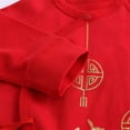 thumbnail image 5 of Otqutp Baby Girls Boys Calendar Chinese New Year Bodysuit Cute Kimono Tang Suit Red Long Sleeve Romper Fashion Button Jumpsuit Outfits(Red-1,1-3 Months), 5 of 9