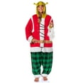 thumbnail image 5 of Shrek Santa Adult Unisex Fleece Hooded Kigurumi Costume Pajama Union Suit, 5 of 7