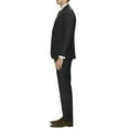 thumbnail image 3 of DTI GV Executive Men's Suit Two Button 2 Piece Modern Fit Jacket Pants Birdseye Charcoal, 3 of 4