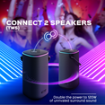 thumbnail image 3 of Treblab HD-Force - Portable Bluetooth Speaker - IPX6 Waterproof Speakers, Loud 60W Stereo Sound w/Bass, 25H Battery, TWS Mode, Powerbank, RGB LED Light - Wireless Speaker for Outdoor - Graphite, 3 of 5