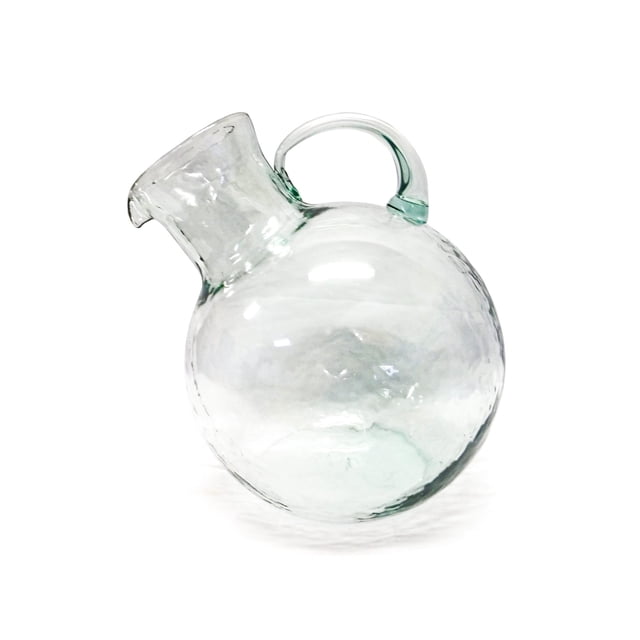 Jarra KALALOU CV5609 de cristal con boca pequeña, 20 x 25 cm, color verde