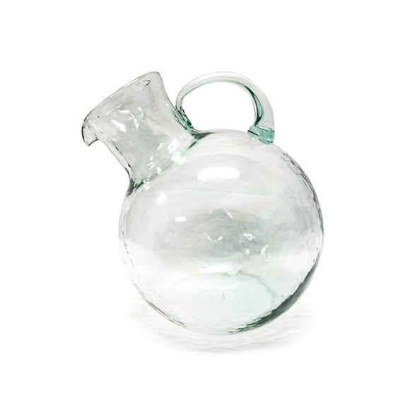 Jarra KALALOU CV5609 de cristal con boca pequeña, 20 x 25 cm, color verde