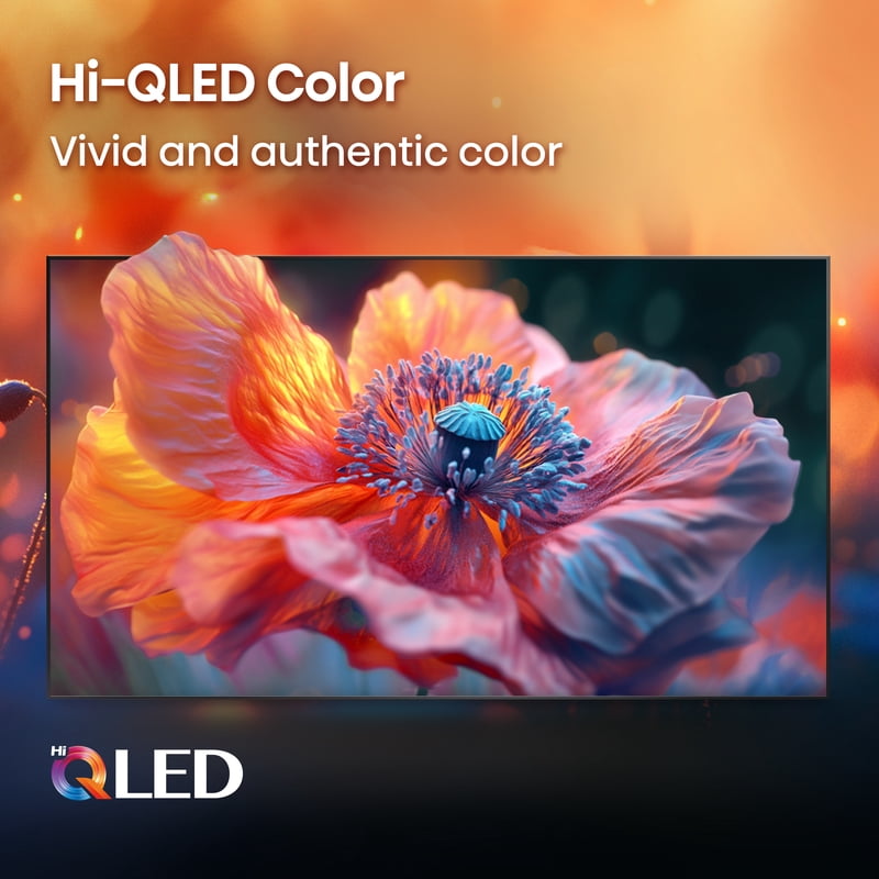 Hisense 50-Inch Class QD6030G Series Hi-QLED Smart Google TV (50QD6030G, 2025 Model) - Hi-QLED, Dolby Vision front and back view