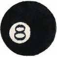 thumbnail image 1 of Simulation Billiards 8 Ball Rug Round Tufting Soft Chair Pad Anti-slip Bath Floor Mat Kids Bedroom Black Carpet Decor Rugs, Black Circle Rugs For Livi, 1 of 4