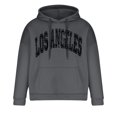 thumbnail image 5 of DeHolifer Hoodies for Men Los Angeles Letter Print Pullover Tops Long Sleeve Hoodies Sweatshirt with Pocket Dark Gray XL, 5 of 6