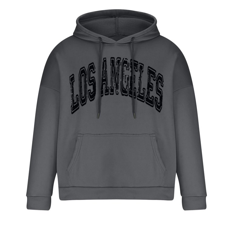 DDAPJ pyju Mens Letter Print Hoodie, Oversized Casual Long