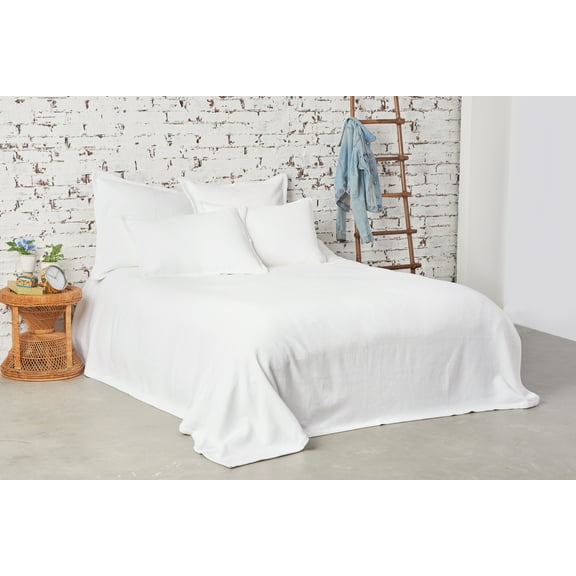 Monroe White 100% Cotton Full/Queen Quilt