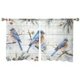 thumbnail image 3 of Snowy Bird, Sheer Curtains 54 Inches Length 2 Panels Set, Window Sheer Curtains for Living Room/Bedroom, Christmas Farmhouse Wood Grain Berry Light Filtering Rod Pocket Curtain 52'' x 54'' x 2, 3 of 7