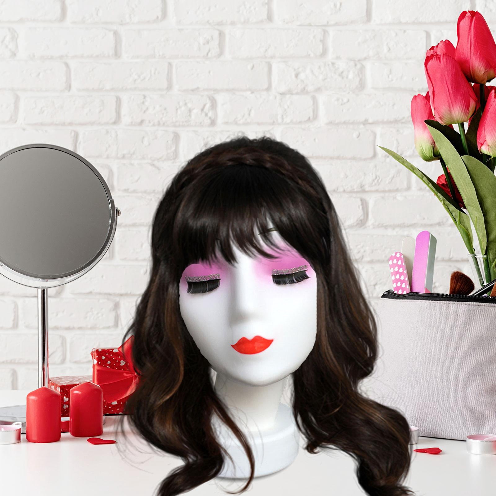 TOOYFUL Hat Display Rack Female Head Mannequin Display Model Manikin for Headwear Jewelry Glasses Hats Making Styling C