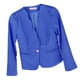 thumbnail image 3 of Chaqueta clásica para mujer, informal, plano, básico, de oficina, uniformes delgados, L Azul, 3 of 9
