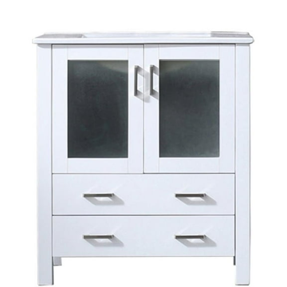 Lexora Home Volez 30" Single Vanity with Integrated Sink in White