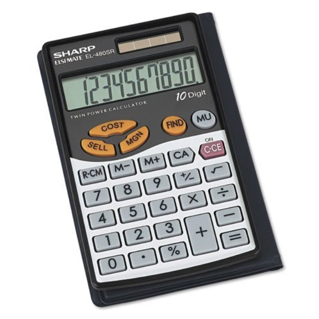 Sharp Calculators EL480SRB 10Digit Twin Powered Basic Handheld