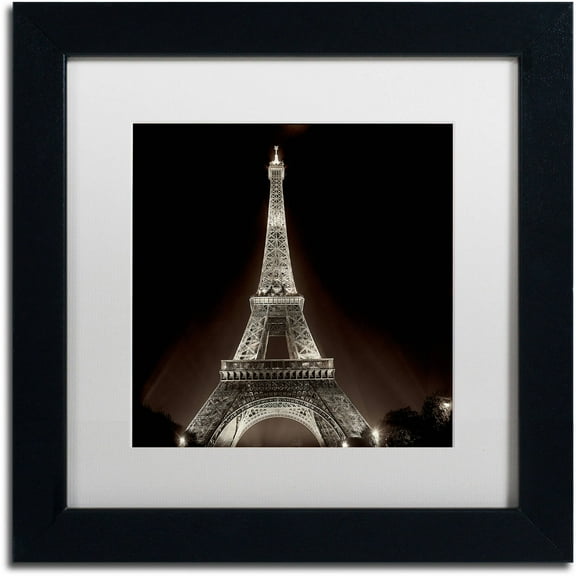 Trademark Fine Art "Tour Eiffel II" Canvas Art by Alan Blaustein, White Matte, Black Frame