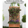 thumbnail image 2 of Kicctian 29.5"x13"x61.4" Raised Wooden Garden Bed with Trellis & Wheels - Mobile Raised Wooden Planter Box with Drainage Holes - for Climbing Plants, Flowers, Vines, 2PCS, 2 of 7