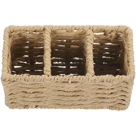 Cutlery Utensil Holder Basket Silverware Expandable Office Beige