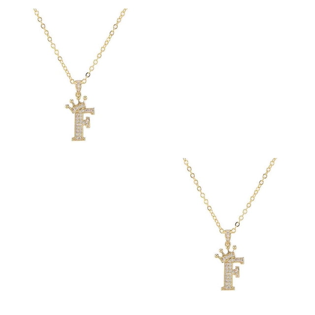 Sonducket Women Letter Necklace Neck Decoration Beautiful Pendants Gift Festival Alphabet Ladies Accessory Jewelry Pendant Fashion F 2Conjunto